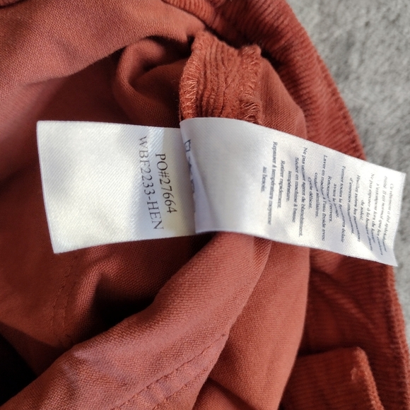 FAHERTY Stretch Corduroy Pants 27 Wide Leg Henna Rust Patch Pocket High Rise - Picture 7 of 11